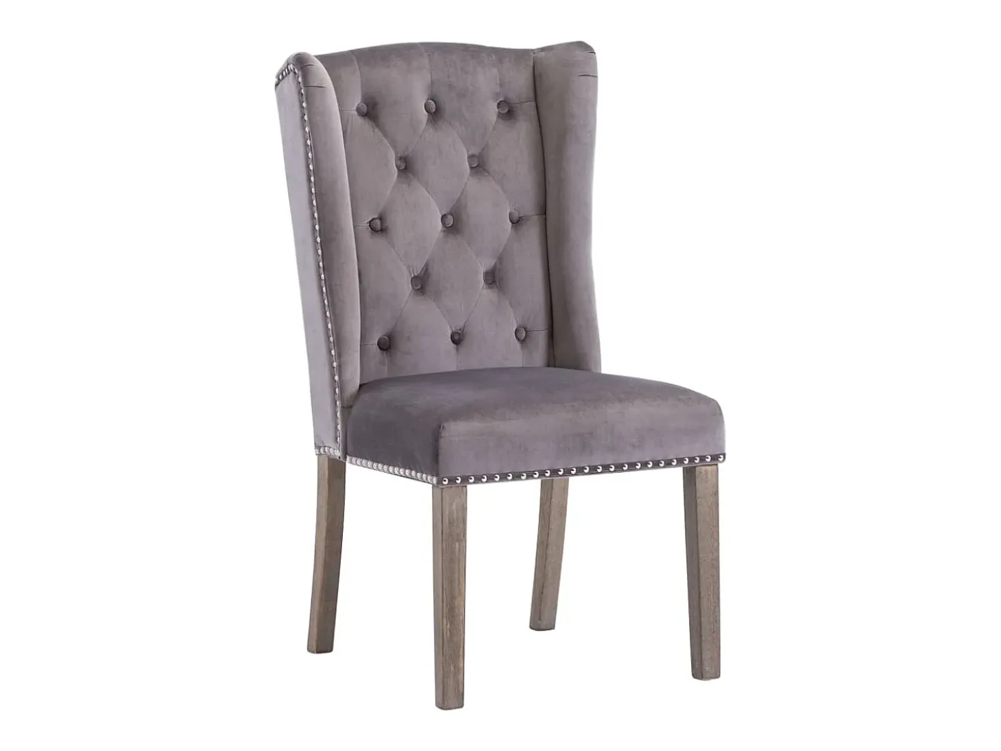 Silla de comedor de terciopelo gris