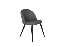 Silla de comedor de terciopelo gris velour.