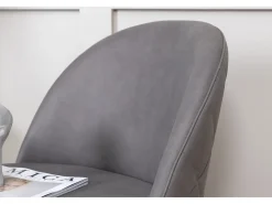 Silla de comedor de terciopelo gris velour.