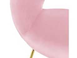 Silla de comedor de terciopelo rosa diseño ergonómico asiento moderno curvado