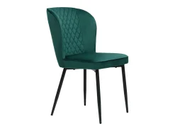 Silla de comedor de terciopelo, patas de metal – verde