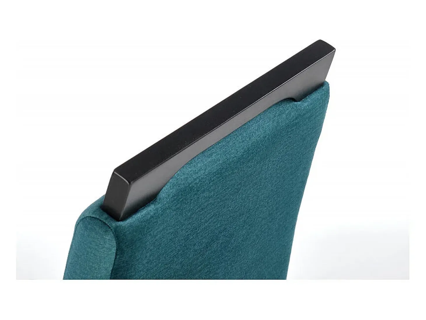 Silla de comedor de terciopelo verde con patas de madera maciza negra CANDY