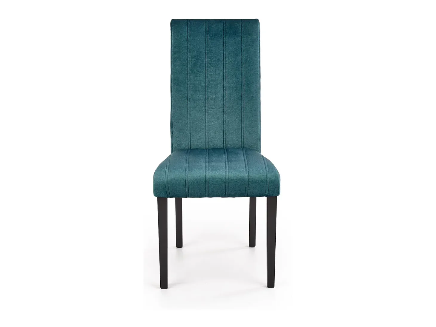 Silla de comedor de terciopelo verde oscuro con patas de madera maciza de haya pintada de negro HAYA