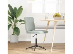 Silla de comedor de terciopelo gris claro