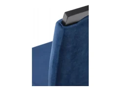 Silla de comedor de terciopelo azul con patas de madera maciza negra CANDY