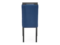 Silla de comedor de terciopelo azul con patas de madera maciza negra CANDY