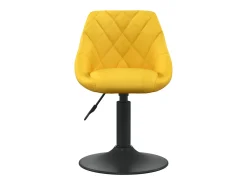 Silla de comedor de terciopelo amarillo mostaza