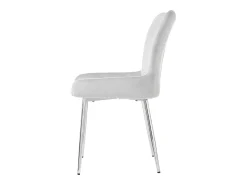 Silla de comedor de terciopelo, lote de 2, sillón con cuatro patas de metal plateado, gris