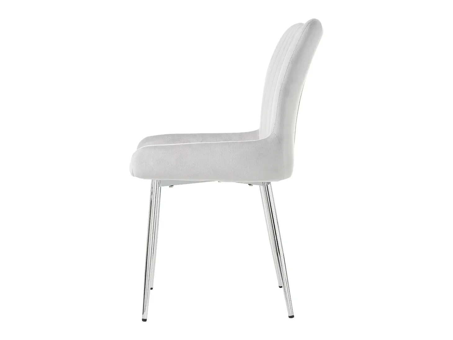 Silla de comedor de terciopelo, lote de 2, sillón con cuatro patas de metal plateado, gris