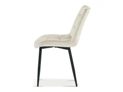 Silla de comedor de terciopelo con patas metálicas beige KALI