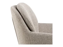 Silla de comedor Dora con reposabrazos tela beige.