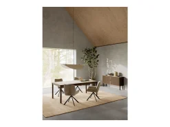 Silla de comedor Eddie chenilla beige.