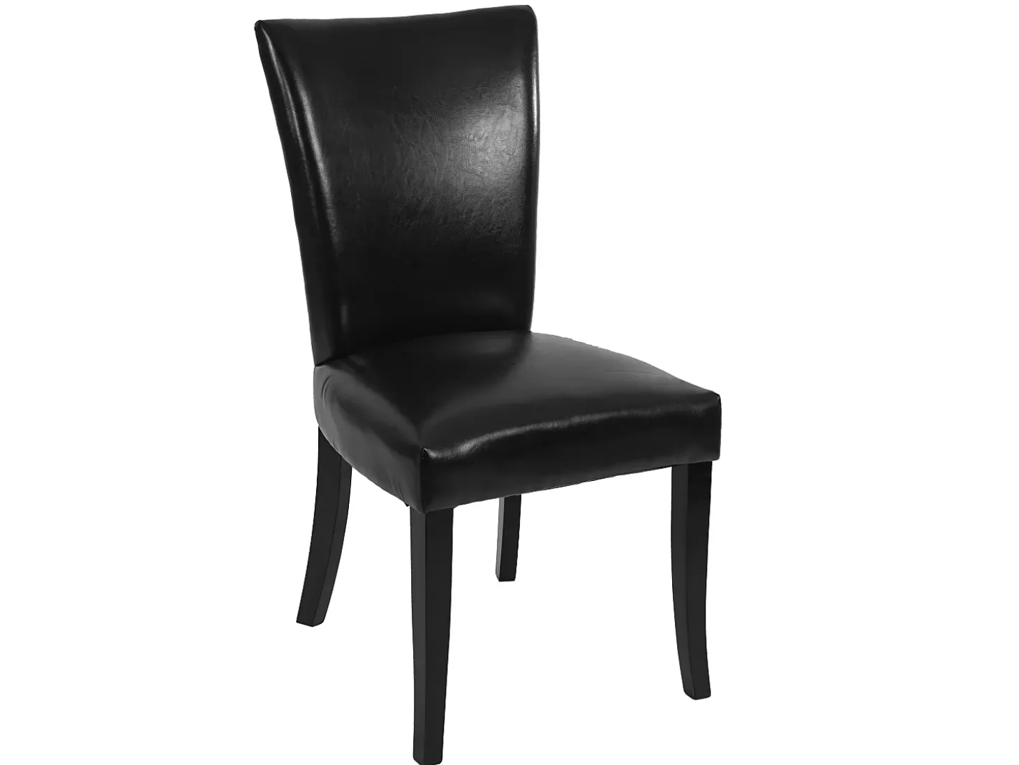 Silla de comedor Edimburgo (set de 2), piel sintética, negro, patas oscuras