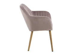 Silla de comedor Emilee, color rosa polvoriento, roble.