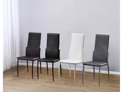 Silla de Comedor en Polipiel/Metal Blanco C-01, 6 unidades