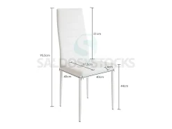 Silla de Comedor en Polipiel/metal Negro, 4 unidades