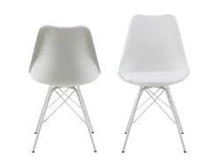 Silla de comedor Erin blanca, metal blanco.
