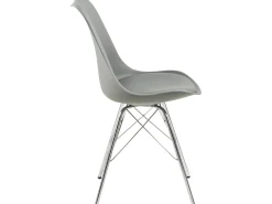Silla de comedor Erin gris, cromo.