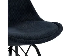Silla de comedor Eris terciopelo gris antracita.