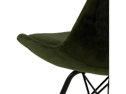 Silla de comedor Eris terciopelo verde oliva.