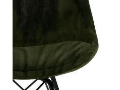 Silla de comedor Eris terciopelo verde oliva.