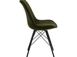 Silla de comedor Eris terciopelo verde oliva.