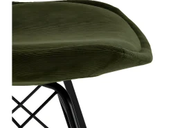 Silla de comedor Eris terciopelo verde oliva.