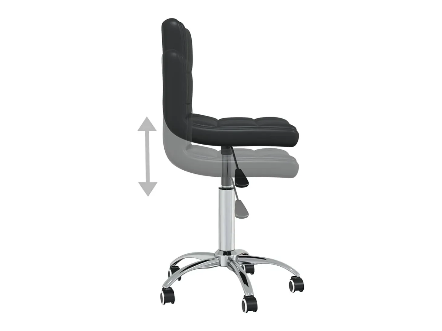 Silla de comedor giratoria cuero sintético negro ES394025