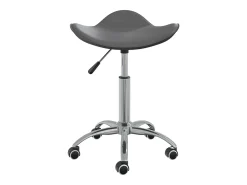Silla de comedor giratoria de cuero sintético gris