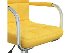 Silla de comedor giratoria de tela amarilla mostaza