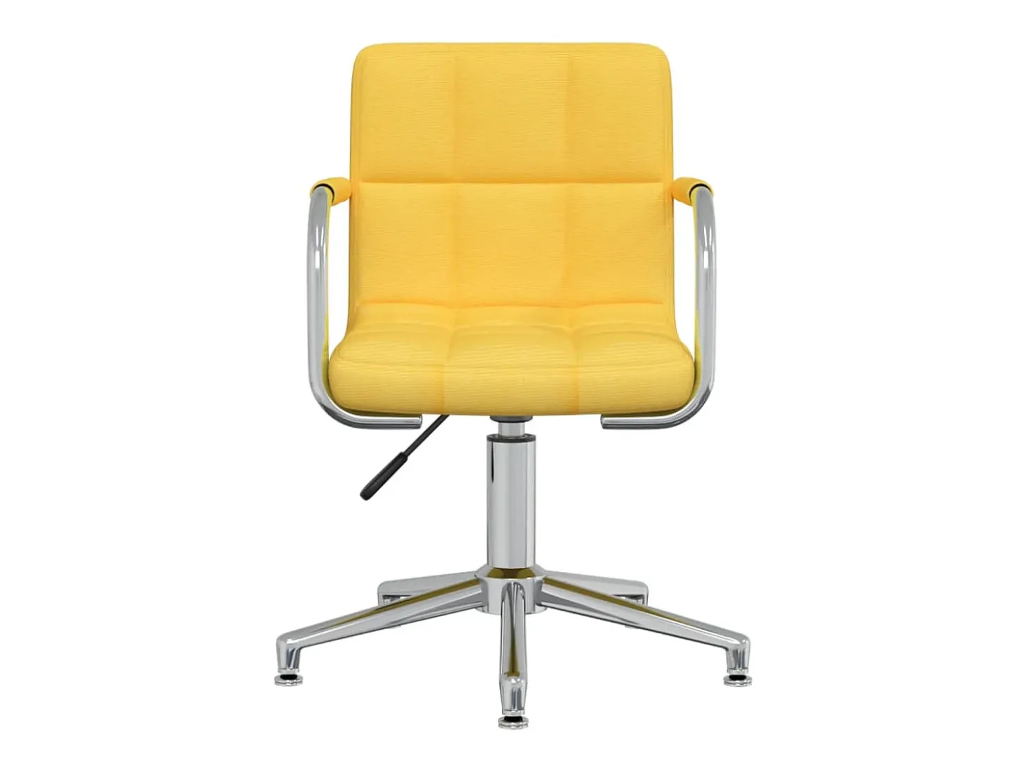 Silla de comedor giratoria de tela amarilla mostaza