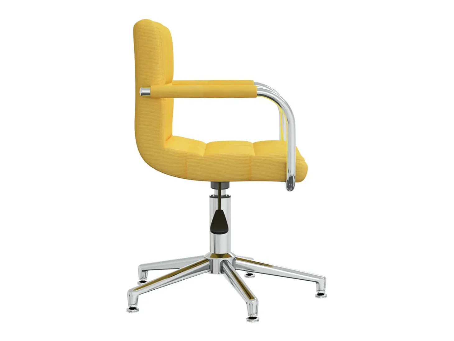 Silla de comedor giratoria de tela amarilla mostaza