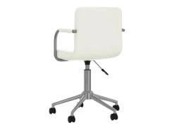 Silla de comedor giratoria cuero sintético blanco