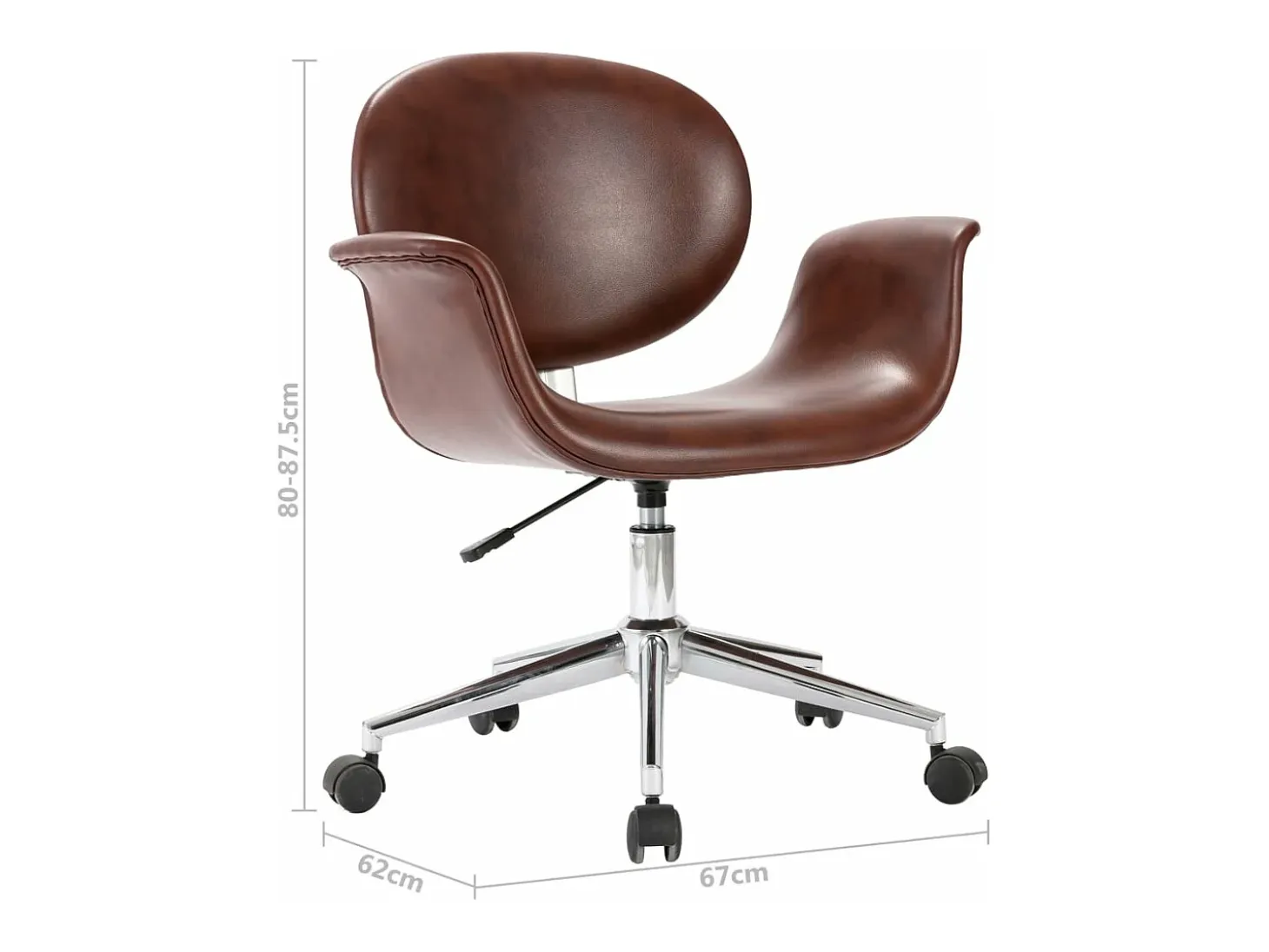 Silla de comedor giratoria cuero sintético marrón