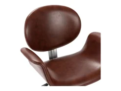 Silla de comedor giratoria cuero sintético marrón