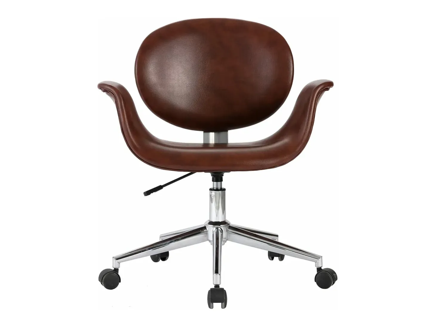 Silla de comedor giratoria cuero sintético marrón ES571808