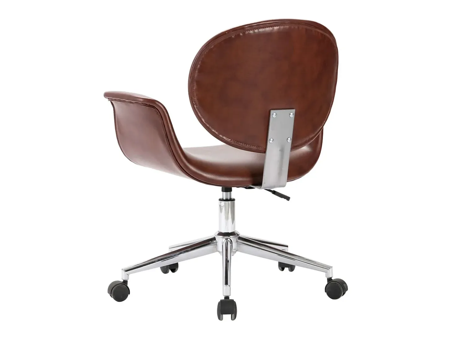 Silla de comedor giratoria cuero sintético marrón ES571808