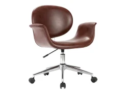 Silla de comedor giratoria cuero sintético marrón ES571808