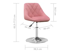 Silla de comedor giratoria 6 uds terciopelo rosa