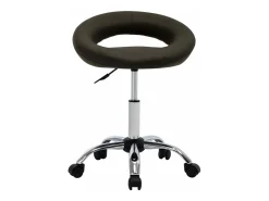 Silla de comedor giratoria cuero sintético marrón ES709940