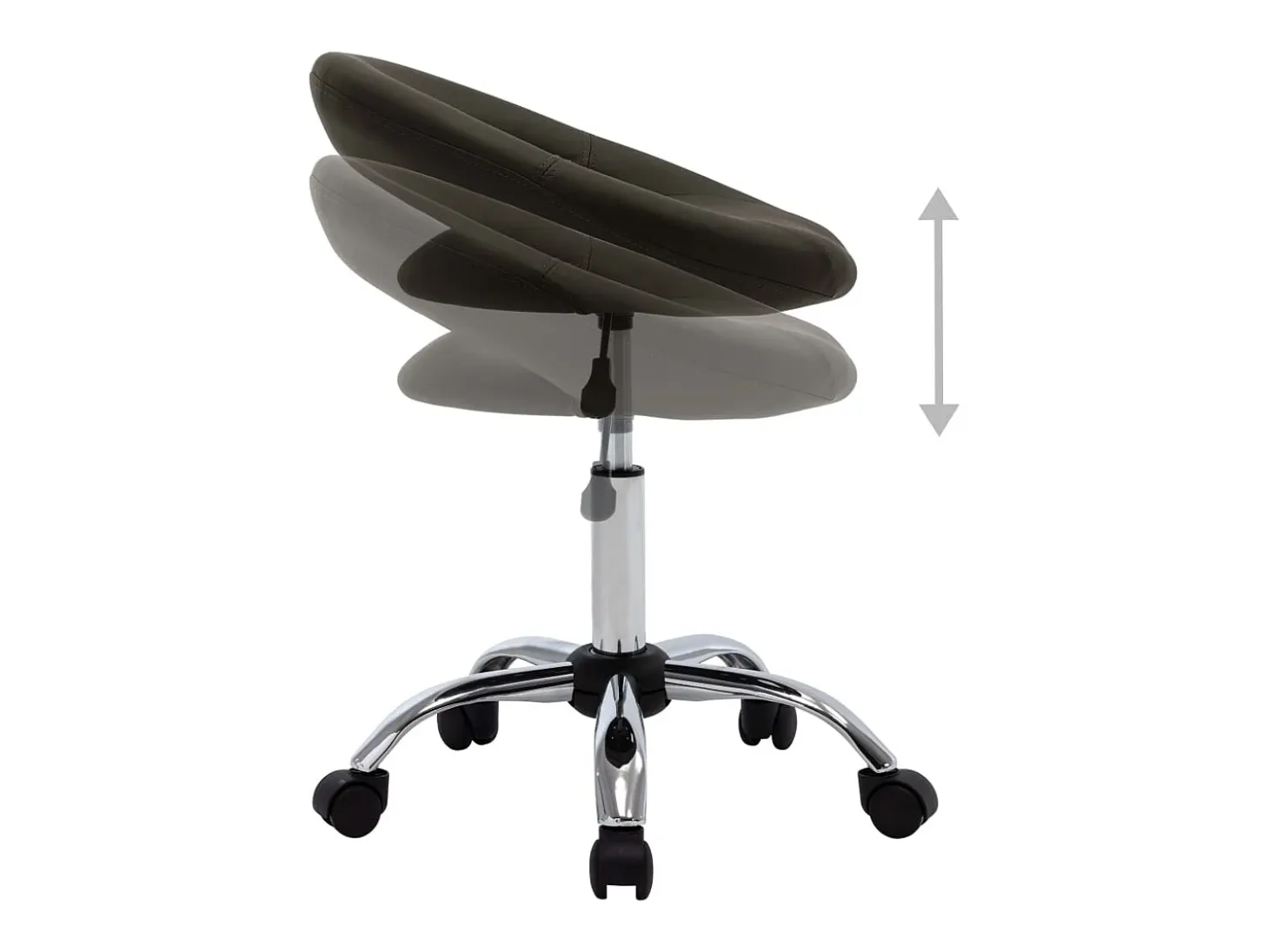 Silla de comedor giratoria cuero sintético marrón ES709940