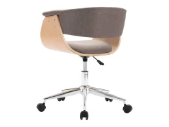 Silla de comedor giratoria de madera curvada y tela gris taupe ES498256