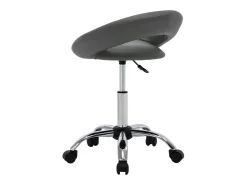 Silla de comedor giratoria de cuero sintética gris ES140946