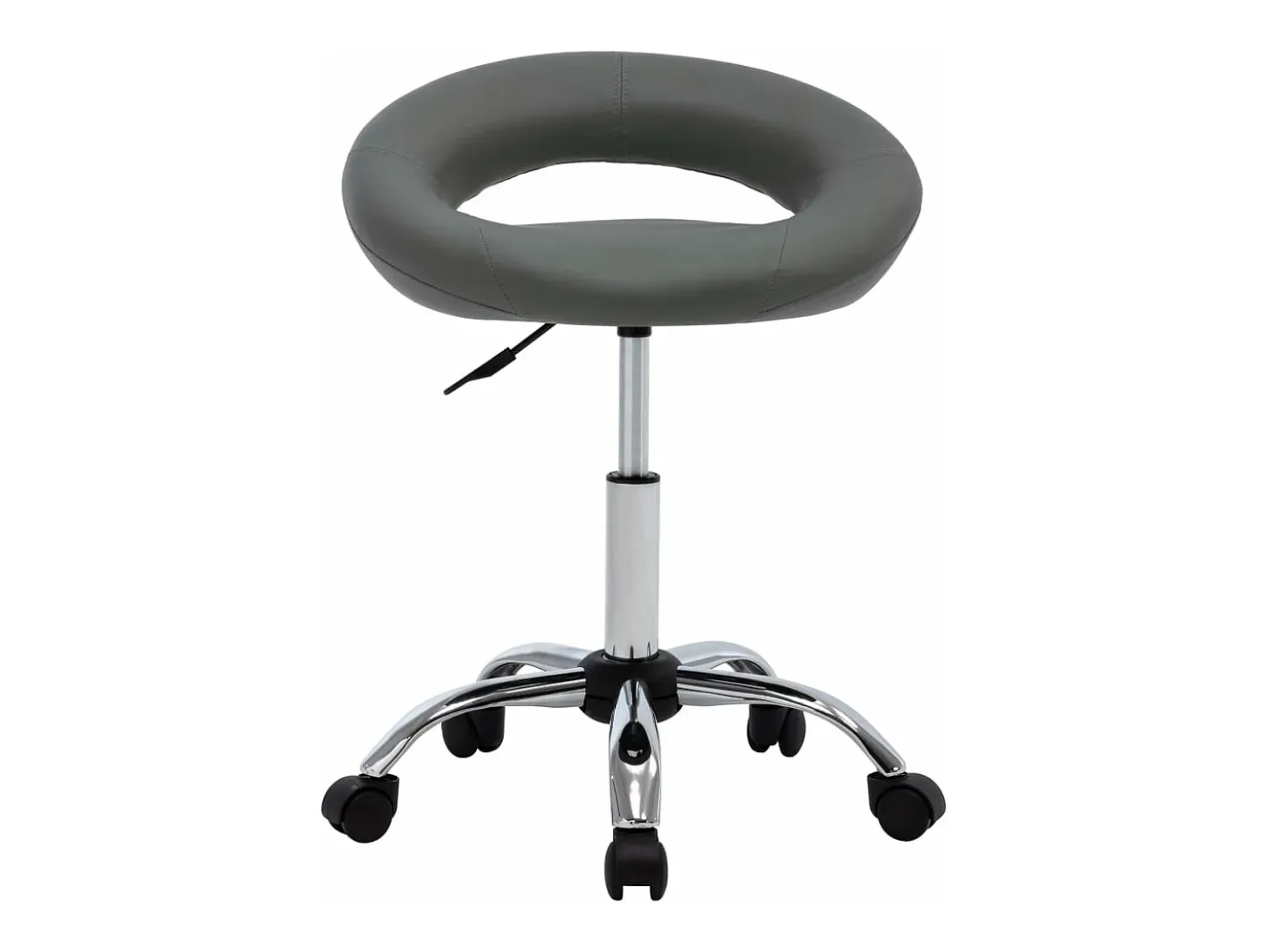 Silla de comedor giratoria de cuero sintética gris ES140946