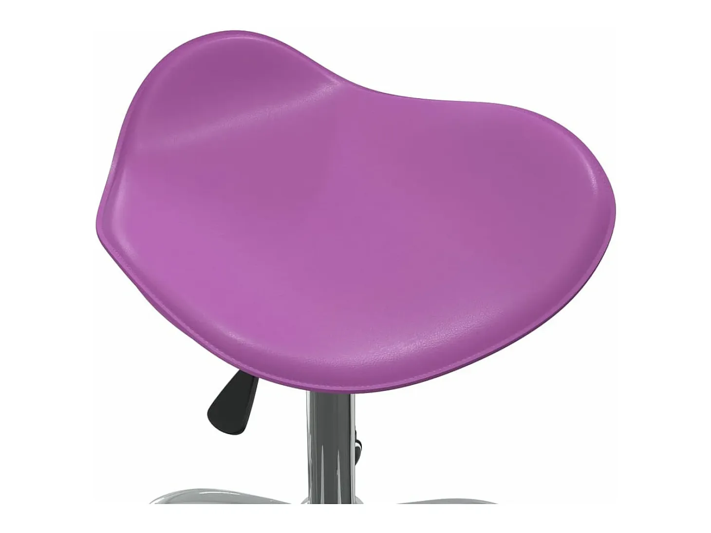 Silla de comedor giratoria de cuero sintético morado