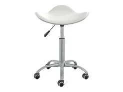 Silla de comedor giratoria cuero sintético blanco