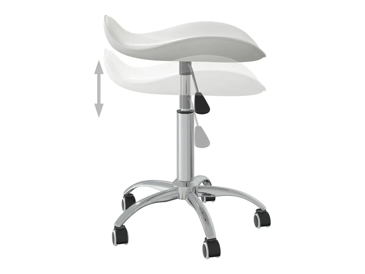 Silla de comedor giratoria cuero sintético blanco