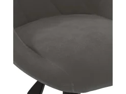 Silla de comedor giratoria de terciopelo gris oscuro