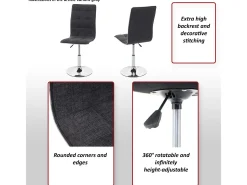 Silla de comedor giratoria MCW-C41, gris vintage