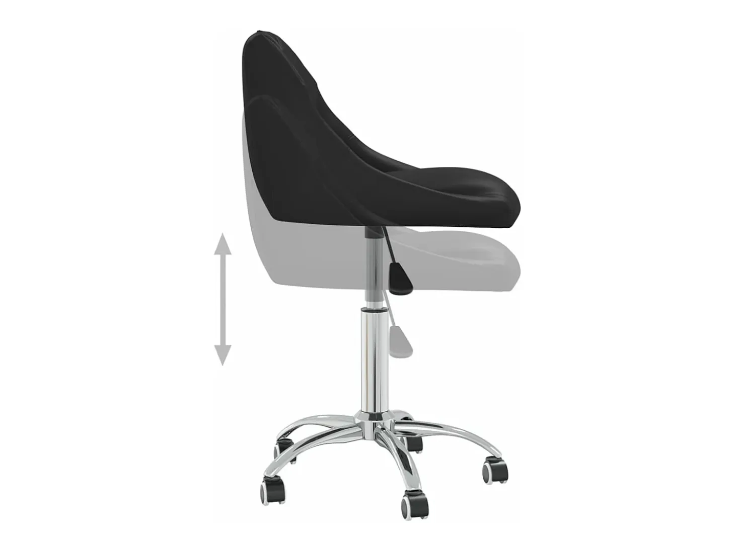 Silla de comedor giratoria cuero sintético negro ES252737